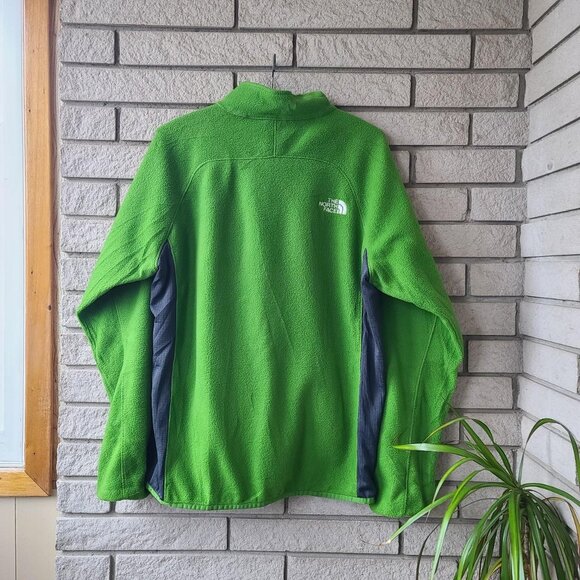 'The North Face' summit series green quarter zip fleece pullover sweater men's L - Picture 2 of 6